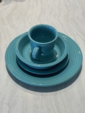 Fiesta Ware TURQUOISE 4 Piece Place Setting Fiestaware Pre-owned picture