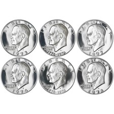 1973-1978 S Eisenhower Dollar DCam Proof Run CN-Clad Ike Lot US Mint 6 Coin Set picture