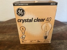 GE Crystal Clear  40 Watt Decorative A-19 Medium Base Light Bulbs 2-Pack 90419 picture