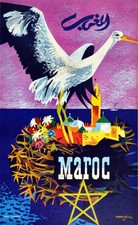 Morocco Maroc 1956 Vintage Travel Poster Art Print Wall Decor Henri Delval picture