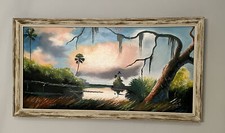 Tracy Newton 2nd Generation Florida Highwayman Artist Large 48 X 24 Oil Painting picture