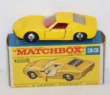 Vintage 1969 Lesney Matchbox #33 - Lamborghini Miura P 400 w/Original Box Yellow picture