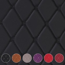 6mm Foam Quilted Diamond PU Leather Fabric Automotive Upholstery 1/2/3/5 Yard picture