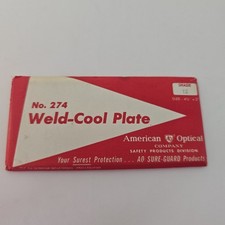 American Optical No 274 Weld-Cool Plate Shade WC 12 4-1/4”x 2” Gold Coated picture