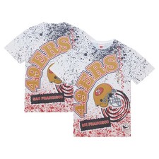 San Francisco 49ers Mitchell & Ness NFL Shirt Team Logo Splatter Vintage NWT picture