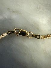 14k Yellow Gold Rope Chain Necklace picture