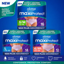 Always Discreet MaxiProtect Incontinence Women Underwear, S/M-XXL Max Absorbency picture