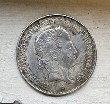 1845 AUSTRIA FERDINAND I 20 KREUZER - GREAT SILVER CONDITION COIN picture