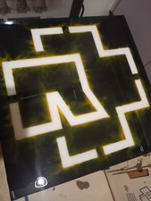 Rammstein Unofficial Resin Art End Table Flame Rammatein Logo Hand Painted picture