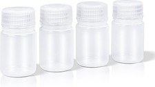 1 oz Small Plastic Bottles with Caps, Airtight Refillable Wide Mouth Travel B... picture