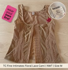 TC Fine Intimates Women's Size M Nude Shapewear Torsette Hook-Eye Cami NWT picture