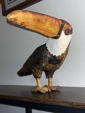 Vintage Federico Leather Toucan Sculpture Made in Mexico MCM Folk Art Bird picture