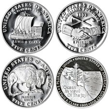 2004, 2005 S Proof JEFFERSON NICKEL GEM 4 COIN SET picture