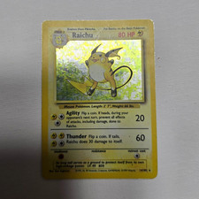 Wizards of the Coast Pokemon TCG Raichu 14/102 Base Set Holo Rare English 1999 picture