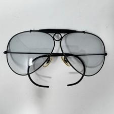 Vintage B&L Ray-Ban Shooter Bullet Hole Black Aviator Frames picture