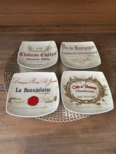 Set of 4 Thirstystone Winers 4 Appetizer Plates Wine Labels Collection 6.25