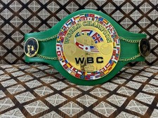 WBC World Boxing Champion Belt Muhammad Ali and Joe Louis 2mm Brass On Leather picture