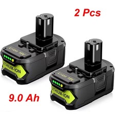 2 Pack 9.0Ah Li-ion Battery For Ryobi 18V One P108 P103 P105 P107 P109 P104 P103 picture