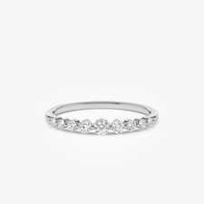 0.22 Ct Natural Round Cut Diamond Eternity Wedding Band Ring 14k White Gold picture