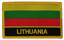 Lithuania Rectangular Country Embroidered Iron On Patch FPR-139 picture