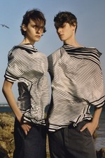 Loewe JW Anderson Men Spring 2015 Stripe Foulard 90 cm Silk Square Scarf picture