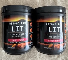 Beyond Raw LIT Pre Workout Powder Energy Fruit Punch 60 Servings 29oz Feb 2028 picture
