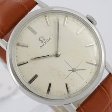 NO TARIFFS 1964' SWISS OMEGA ORIGINAL TEXTURED DIAL MANUAL WIND STEEL SERVICED picture