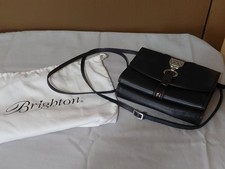 Brighton Nepal Organizer  Black/Brown Leather Crossbody Purse picture