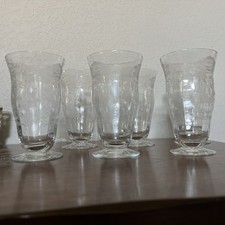 Vintage Tiffin Franciscan Juice Stemmed Glasses Etched (Set Of 6) picture