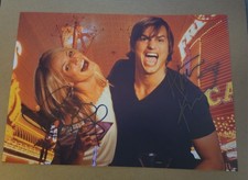 ASHTON KUTCHER, CAMERON DIAZ ORIGINAL AUTOS. ON PHOTO 12X8.5 