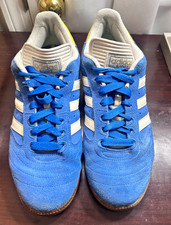 Adidas Men’s Busenitz Blue Suede Skate Low Top Sneakers White Stripes Gum Sole picture