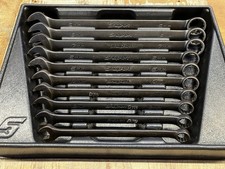 Snap-On 10pc Metric Wrench Set, Oxide/Industrial Finish 10mm-19mm With Tray GOEX picture