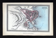 1847 Archer Map Chorographia Syracusana Syracuse Italy Sicily Portus Magnus picture