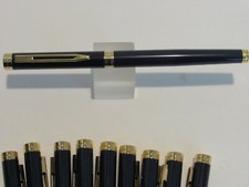 Terzetti CROWN Glossy Blue Slim Heavy Metal Rollerball Pen+Velvet Pouch picture