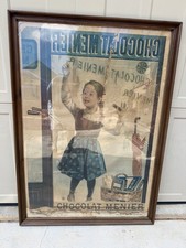 Original 1893 Chocolat Menier French Poster Firmin Bouisset Framed Lithograph picture