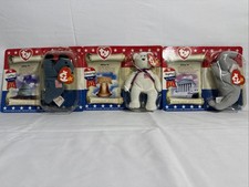 Ty McDonalds Teenie Beanie Babies American Trio Libearty Lefty Righty Set 2000 picture