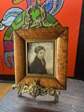 C.1840 WATERCOLOUR PORTRAIT MINIATURE – BIRD’S-EYE MAPLE FRAME  picture