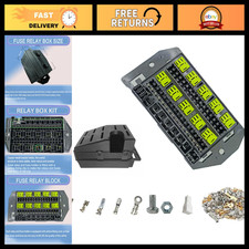 Universal Relay Fuse Block 10x 5-Pin 30A Relays & 40 ATC/ATO Fuse Slots 12V-24V picture