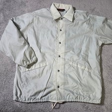 Pla-Jac Mens L Coaches Jacket Gray Vintage Goodyear Dobbs Graphic Made in USA picture