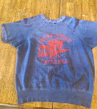 1950s Men’s Russellville Cyclones Print Crew Neck Short Sleeve Raglan Sweatshirt picture