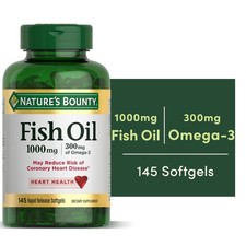 Nature's Bounty Fish Oil With Omega 3 Softgels, 1000 Mg, 145 Ct. picture