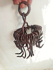 Antique Indian Iron Well Bucket 38-Hook Hanging Chain Hanger Original Handcraft picture