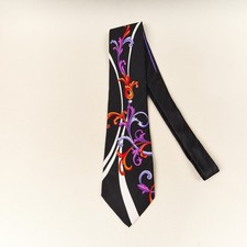 Vitaliano Pancaldi Silk Tie Black Abstract Floral Hand Made Italy 3.75 x 60.5