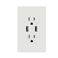 USB Outlet Fast Charger 4.8A Duplex Receptacle 15A Tamper Resistant UL Listed picture
