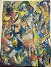 Large Original Abstract Expressionist Oil Painting 30x40 Canvas Untitled 2004 picture