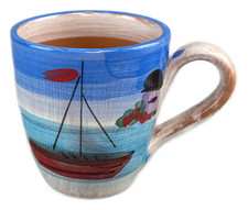 Vietri La Fenice Mug Coffee Cocoa Seascape 3 Rustic Coastal Italian Pottery picture