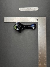 Unique Monster Spiked Glass Hand Pipe - Amber Skull Encased Marble 4.5 Inch picture