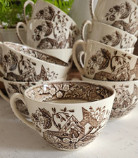 Victorian Wedgewood Beatrice Brown Transferware Cups picture
