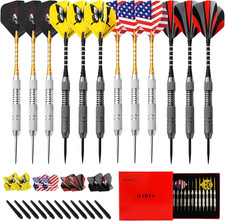 Steel Tip Darts Set, 12 Pack 24 Grams Professional Metal Dart Set picture