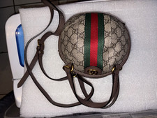 Gucci GG Pattern Ophidia Round Crossbody Bag Web Stripe Beige/Brown picture